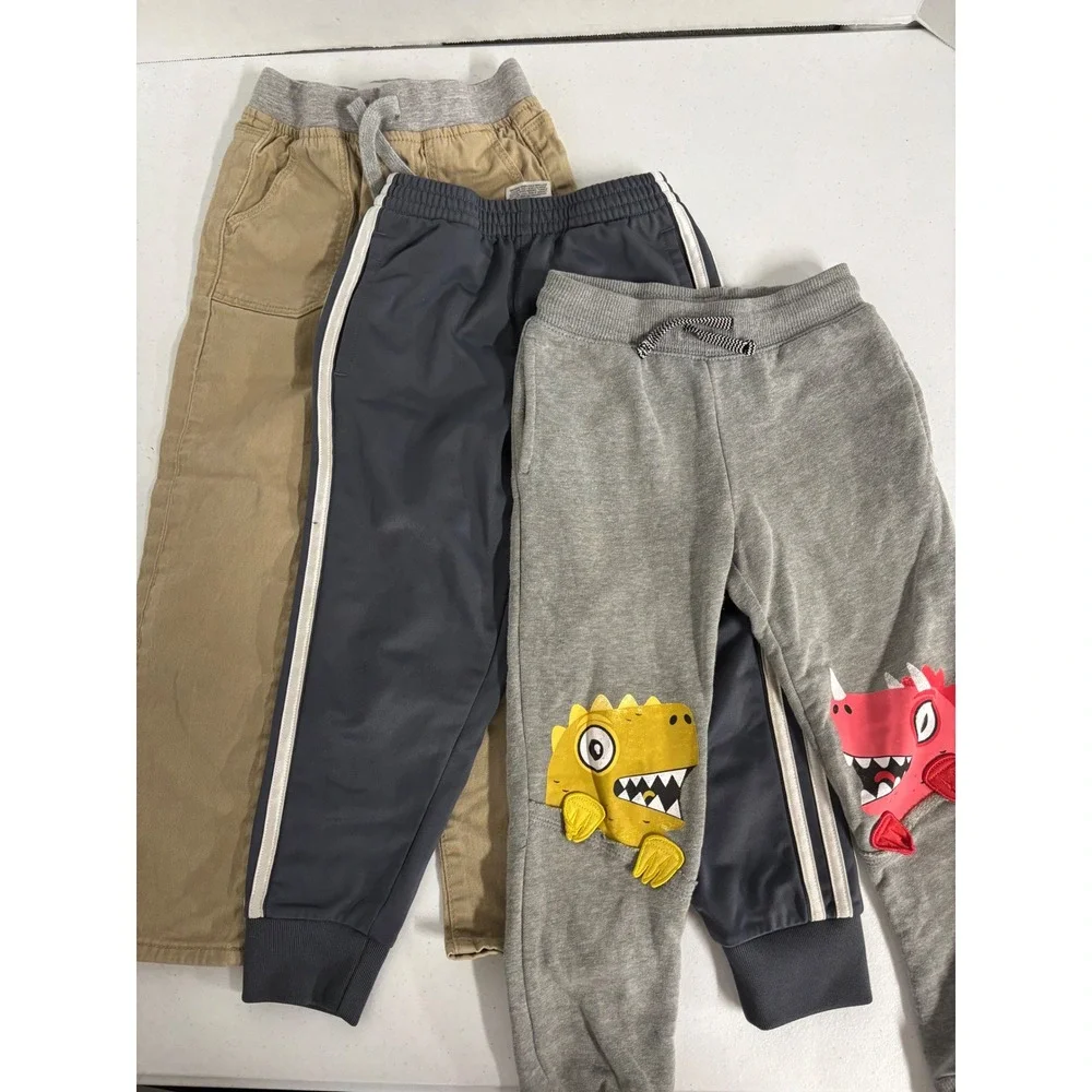 Kids 4T Bundle 3 Pairs Pants Old Navy Khakis Adidas Track Cat & Jack Joggers
